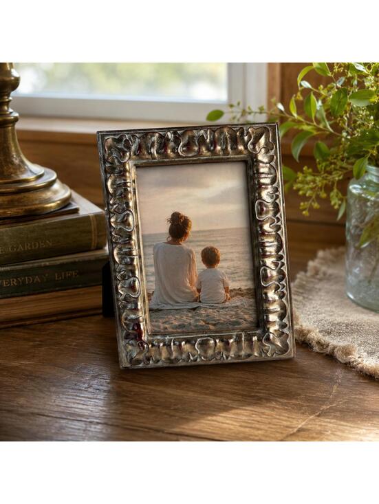 Other - Vintage Ornate 5x7 Picture Frame Heavy Duty Metal Tabletop Frame